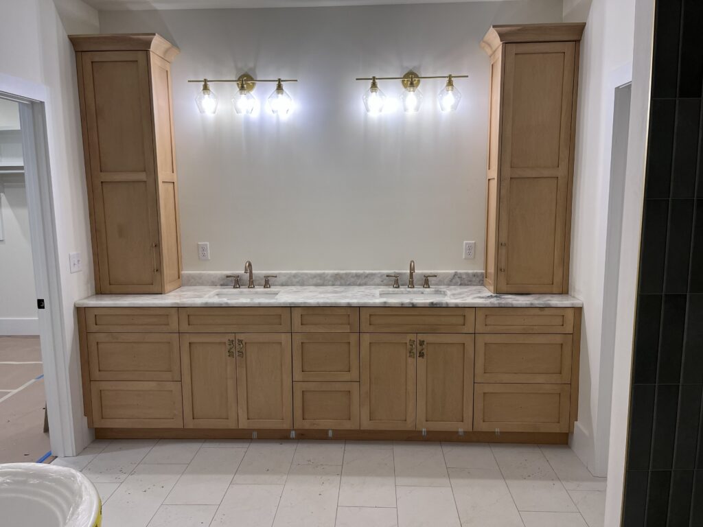 Master Bath Stained Latte by Tideline Cabinetry