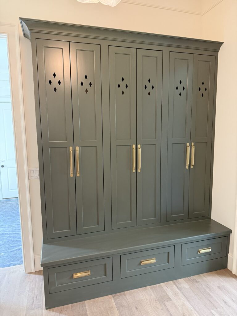 Custom painted cabinetry detail by Tideline Cabinetry