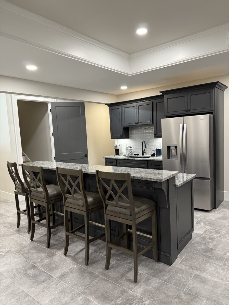 Basement Kitchen-Iron Ore-Big Bead Shaker-by Tideline Cabinetry